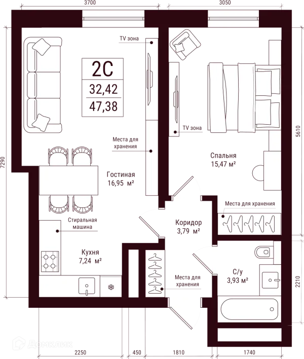 2 комн. квартиры в Уфе новостройки