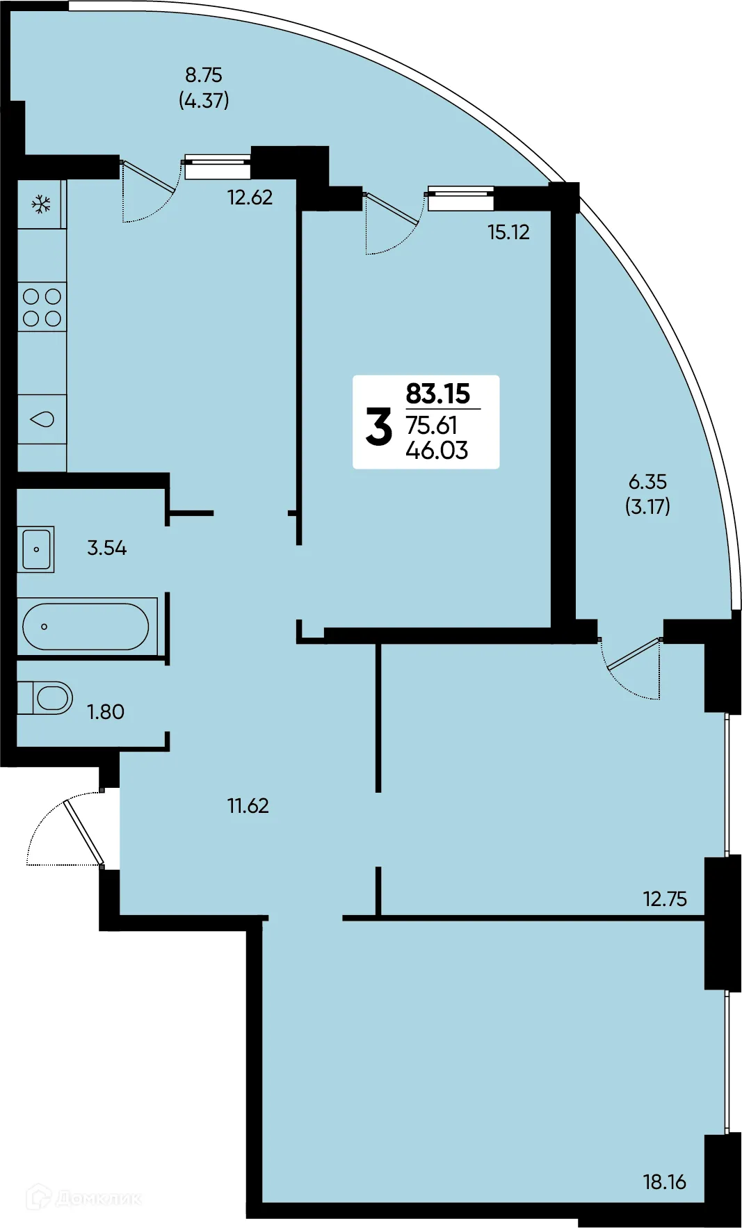 Фото квартиры в ЖК "Достояние"