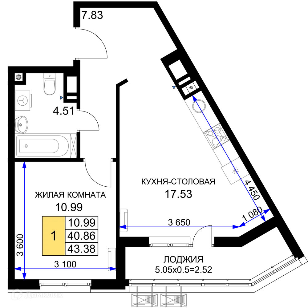 Фото квартиры в ЖК "Фонтаны"