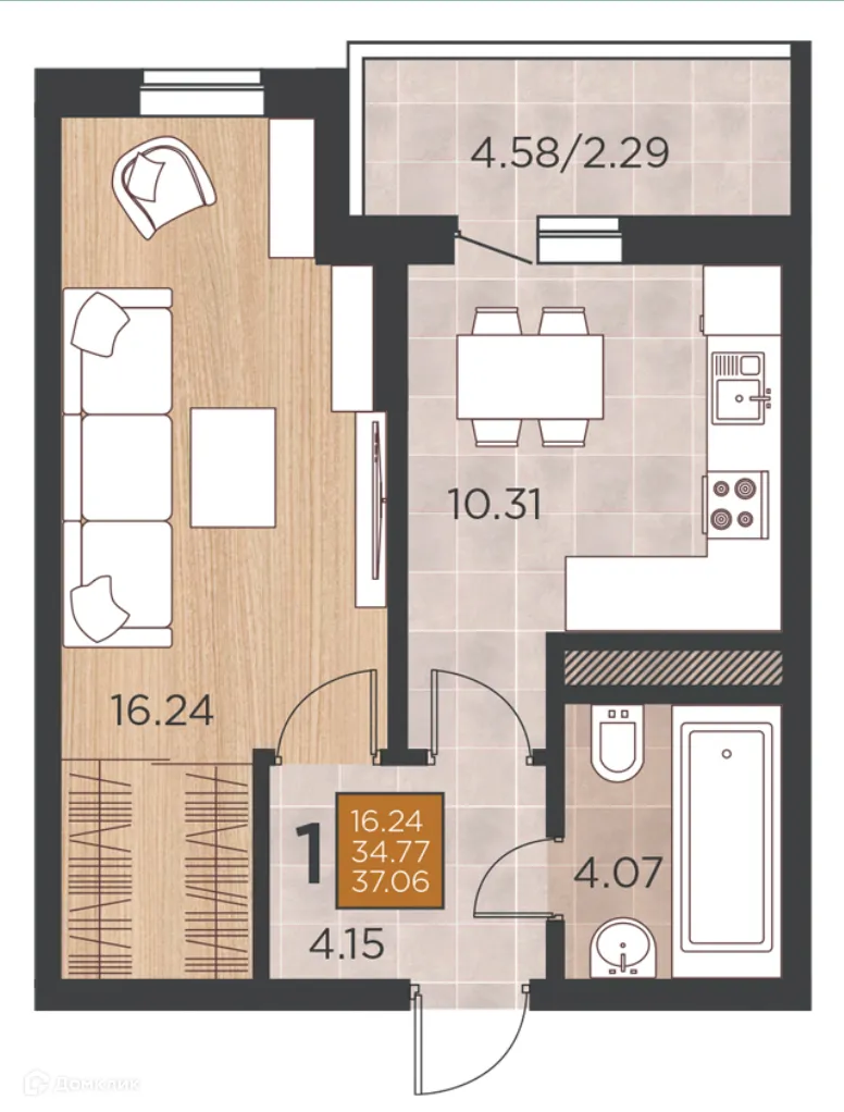 Фото квартиры в ЖК Россинский парк