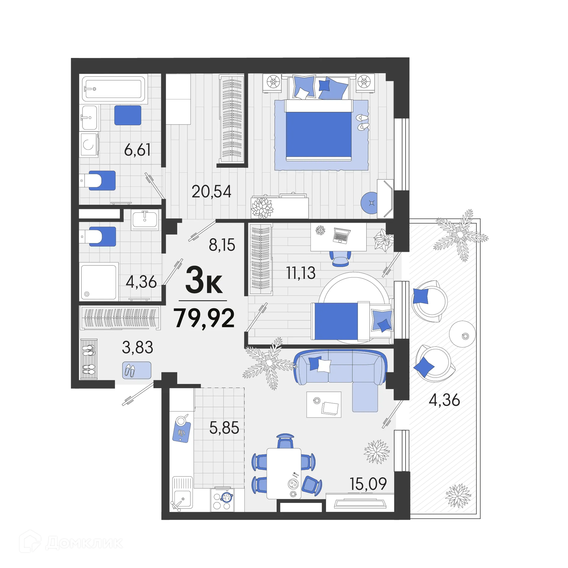Фото квартиры в ЖК Белые Росы