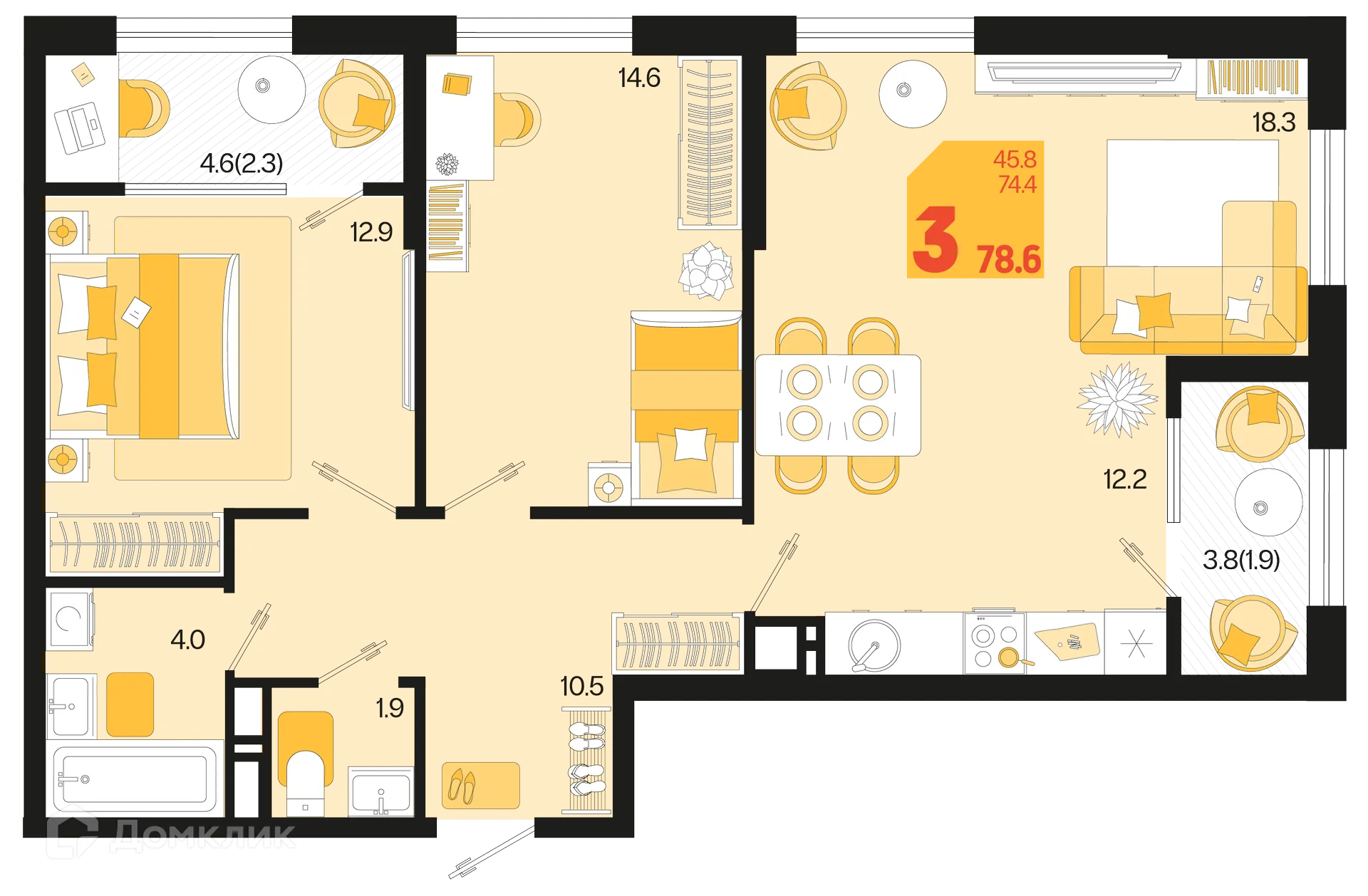 Фото квартиры в ЖК Первое место