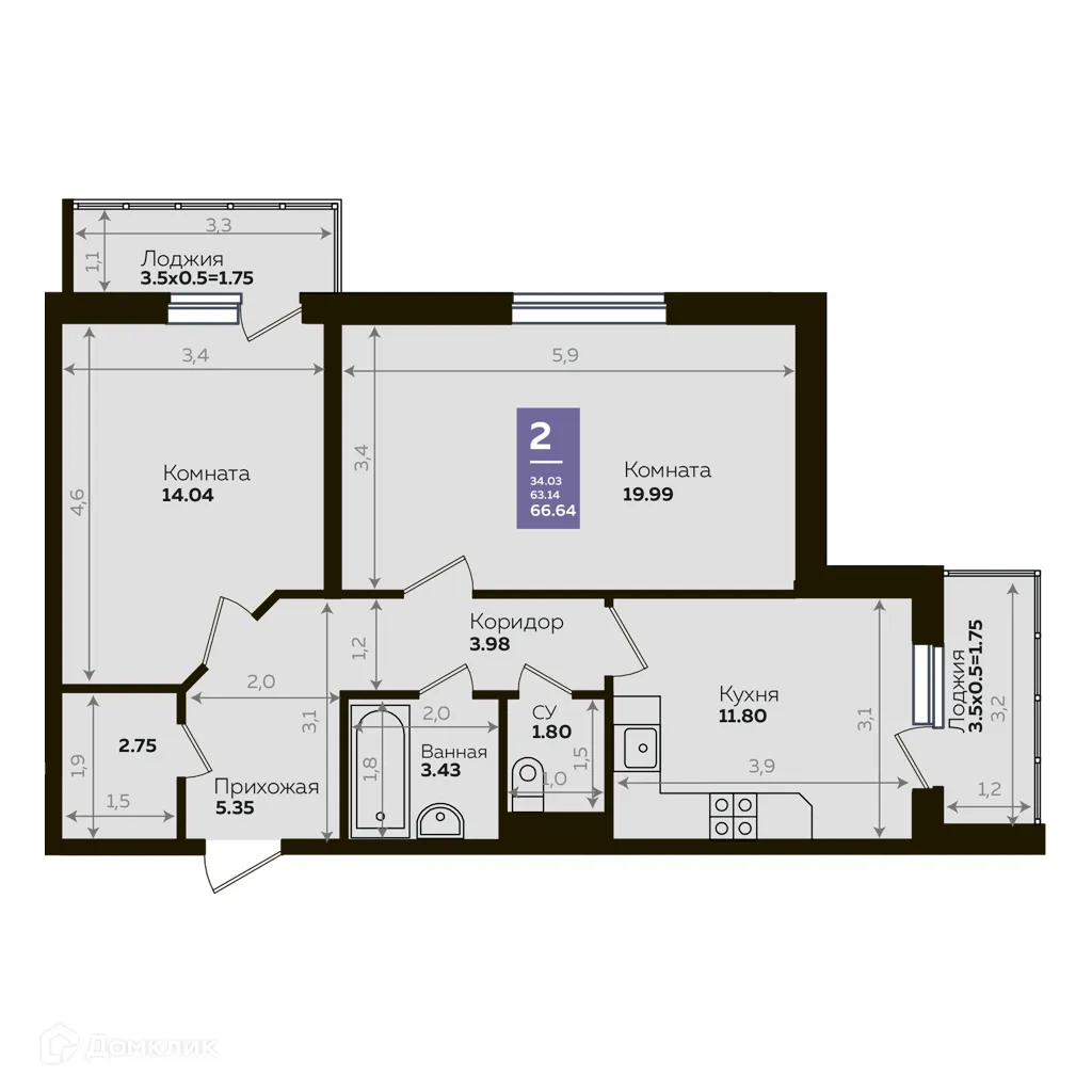 Фото квартиры в ЖК Городской квартал "Левада"