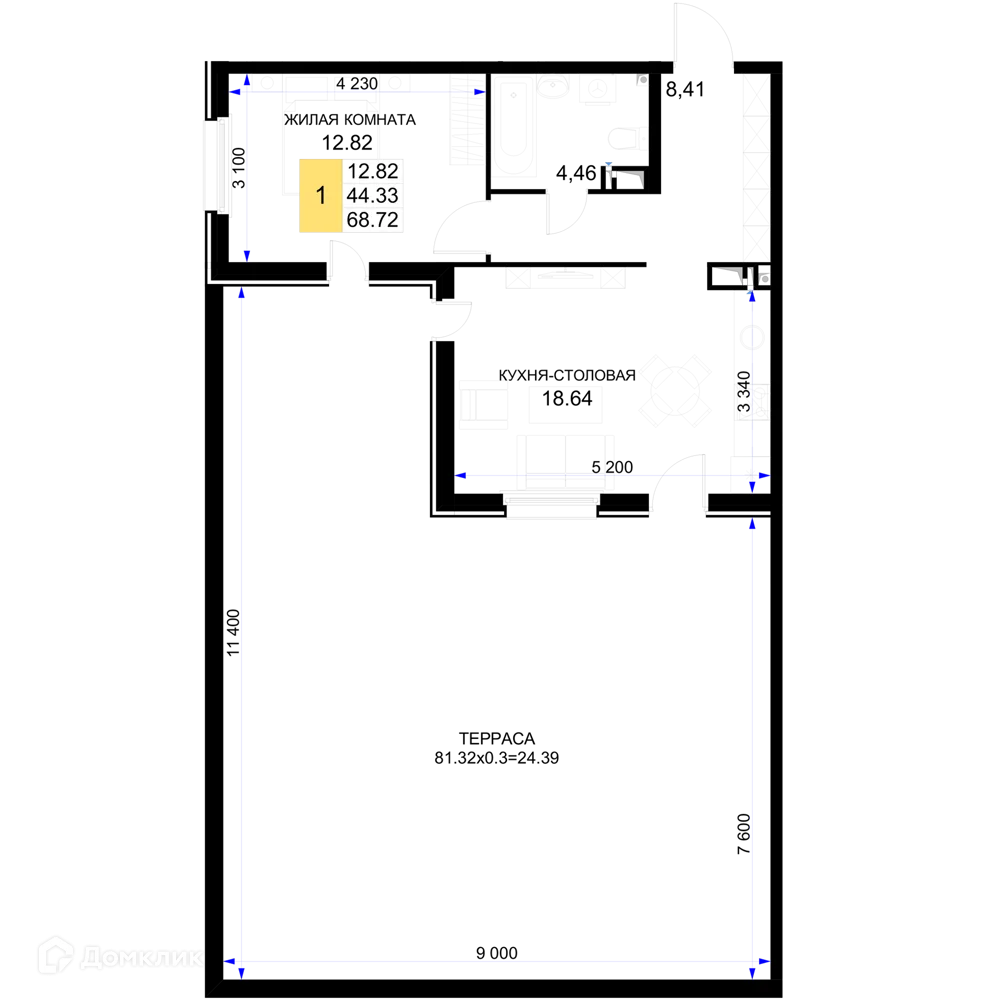 Фото квартиры в ЖК "Фонтаны"