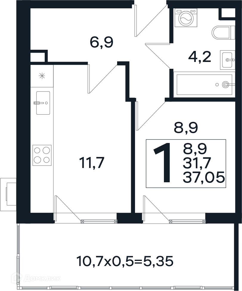 Фото квартиры в ЖК Новая Елизаветка