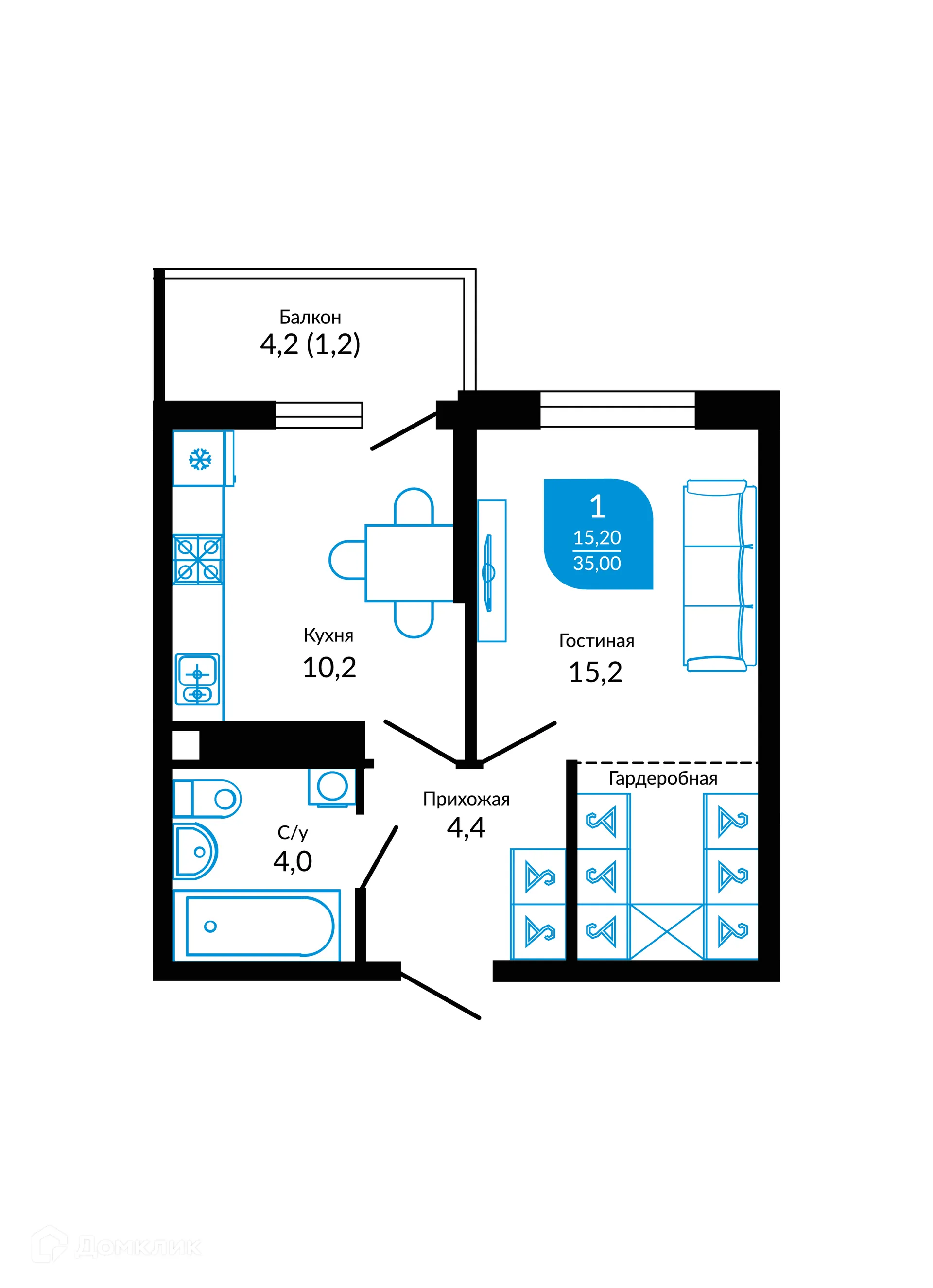 Фото квартиры в ЖК ОТРАЖЕНИЕ