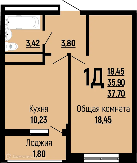 Фото квартиры в ЖК Славянка