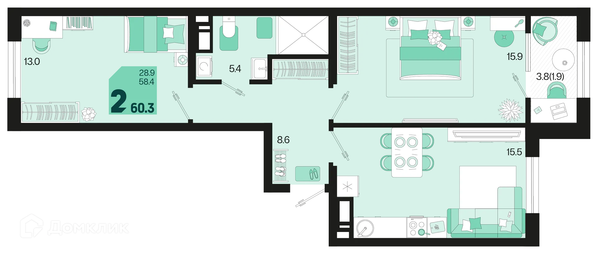 Фото квартиры в ЖК Первое место