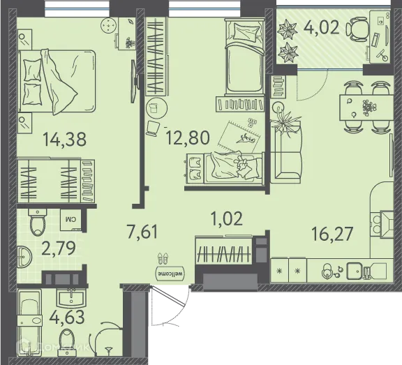 Фото квартиры в ЖК Друзья