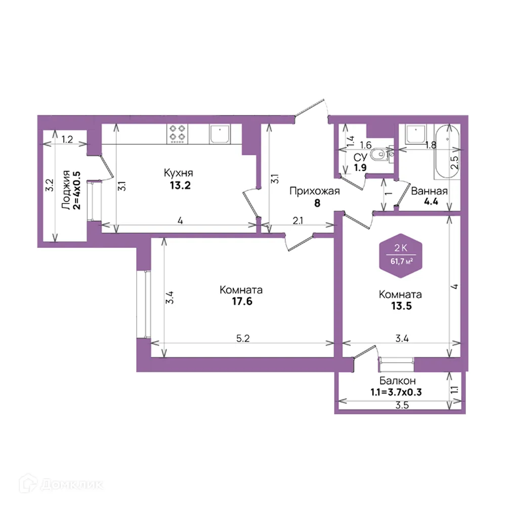 Фото квартиры в ЖК "Бауинвест"