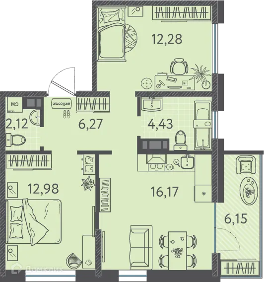 Фото квартиры в ЖК Друзья