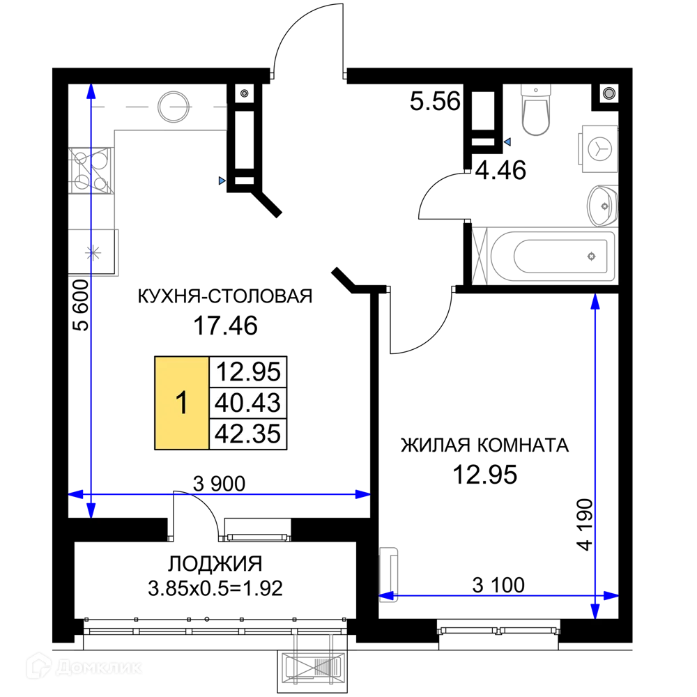 Фото квартиры в ЖК "Фонтаны"