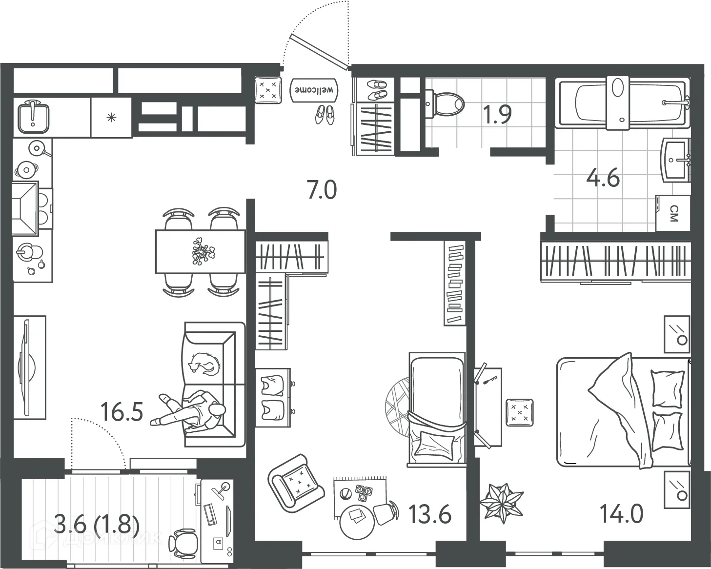 Фото квартиры в ЖК Все Свои VIP (Все Свои ВИП)