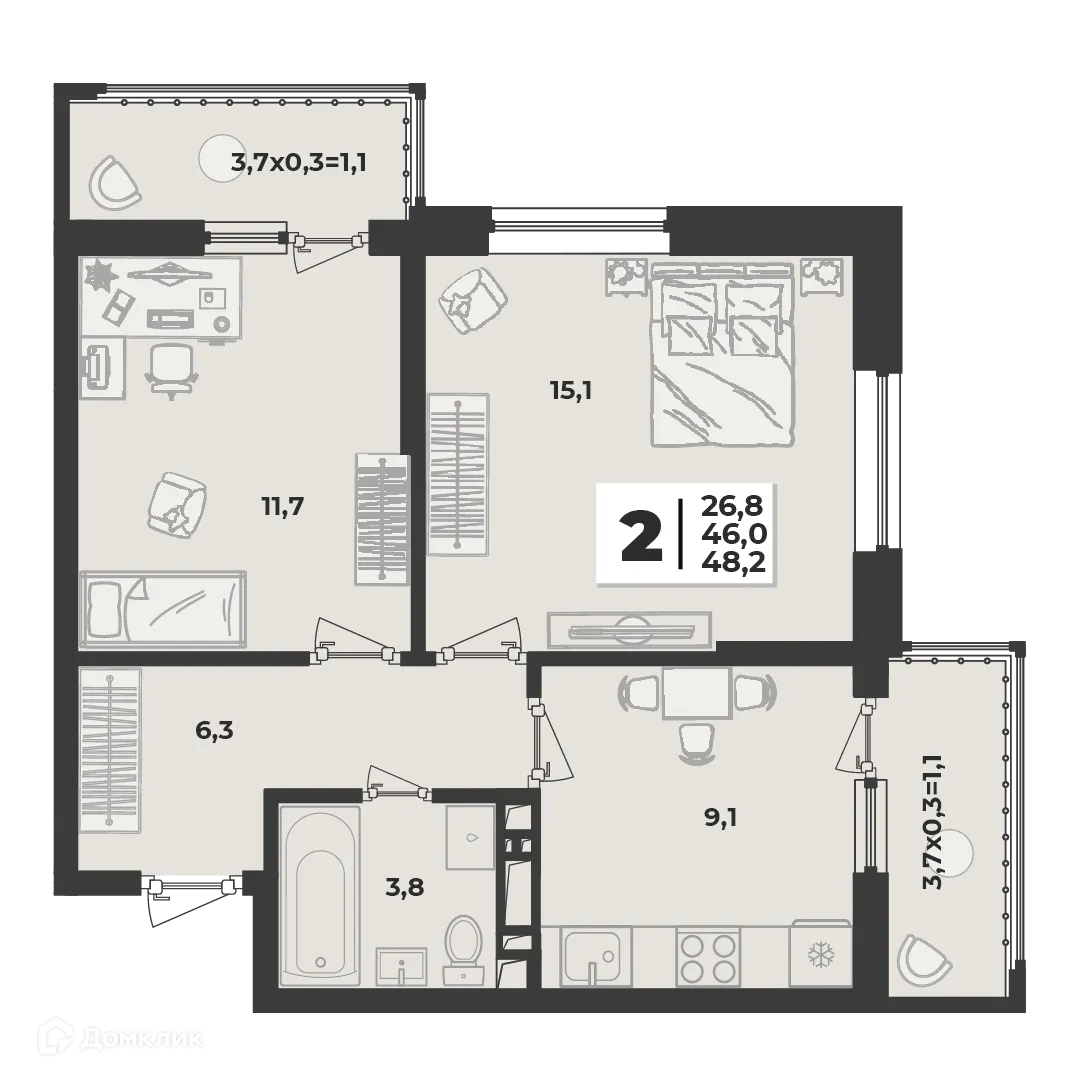 Фото квартиры в ЖК "ЛЕТО"