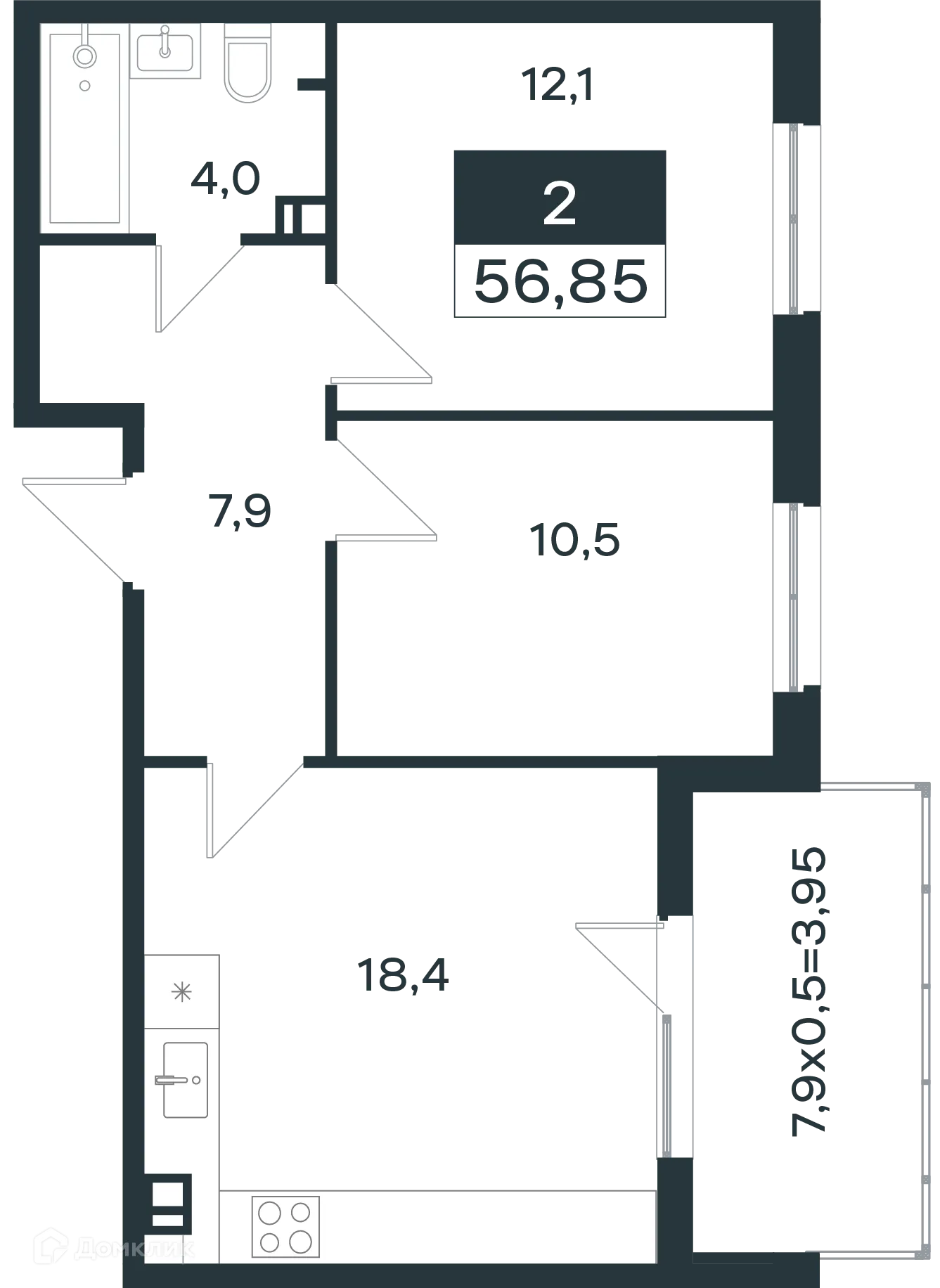 Фото квартиры в ЖК Новая Елизаветка
