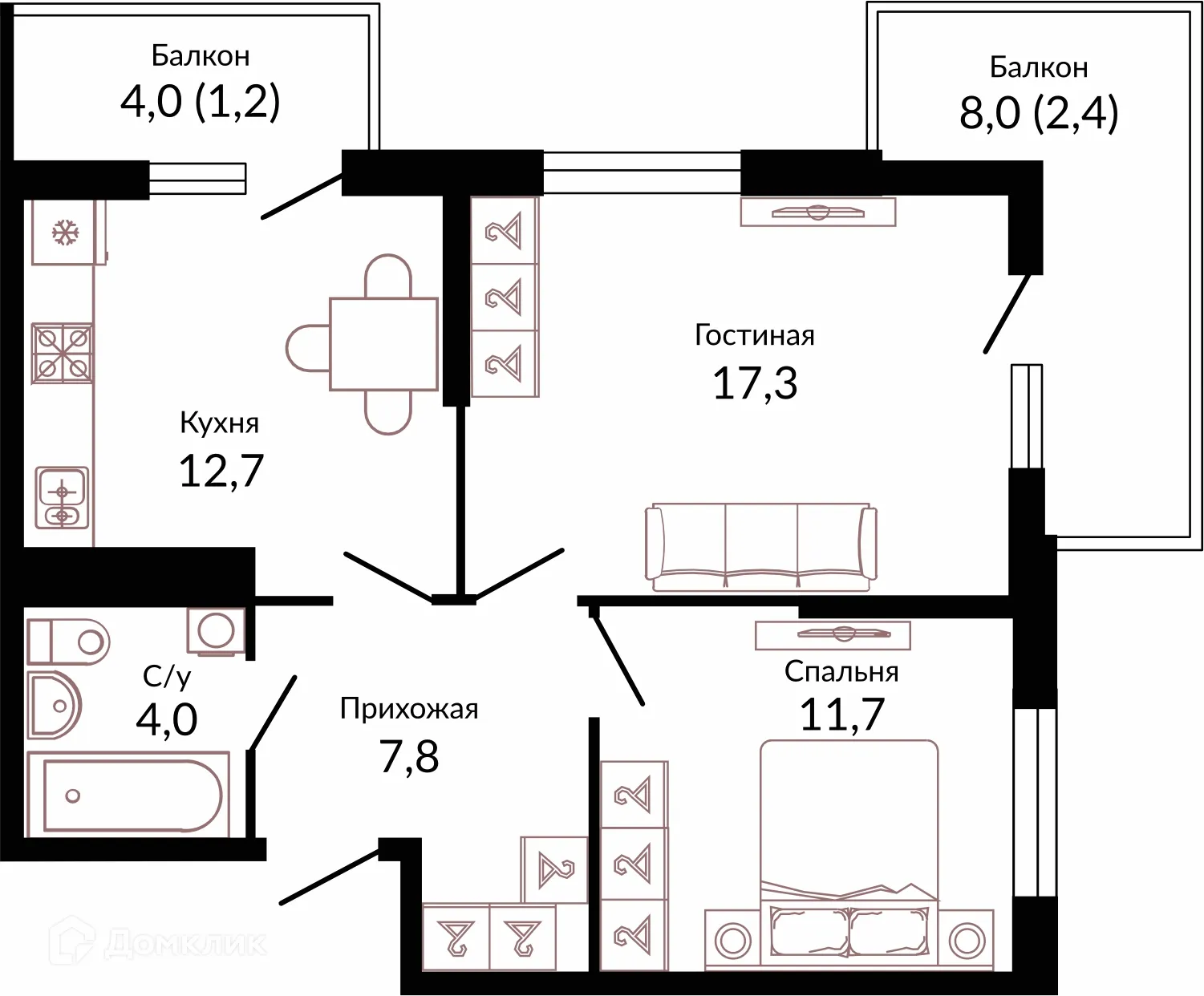 Фото квартиры в ЖК ОТРАЖЕНИЕ