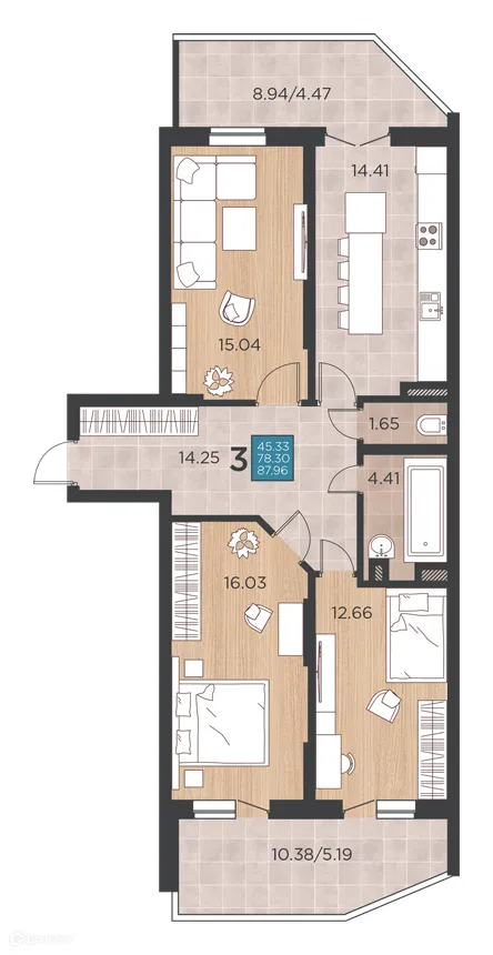 Фото квартиры в ЖК Россинский парк