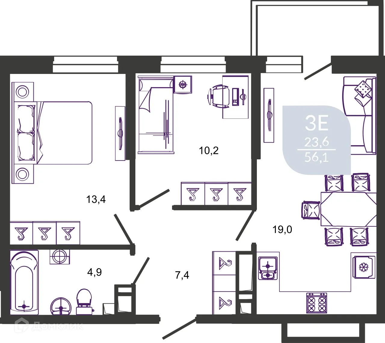 Фото квартиры в ЖК УЛЫБКА