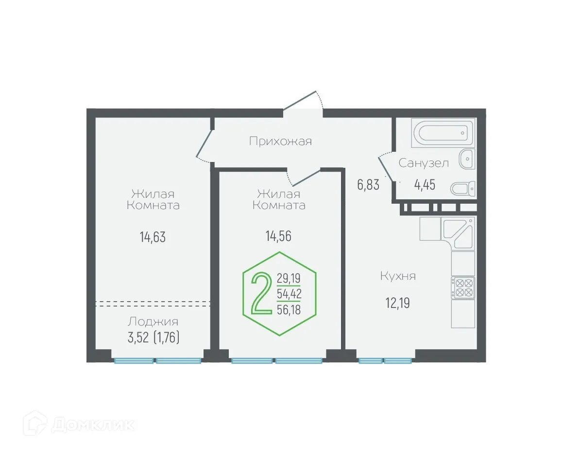 Фото квартиры в ЖК Гарантия на Обрывной