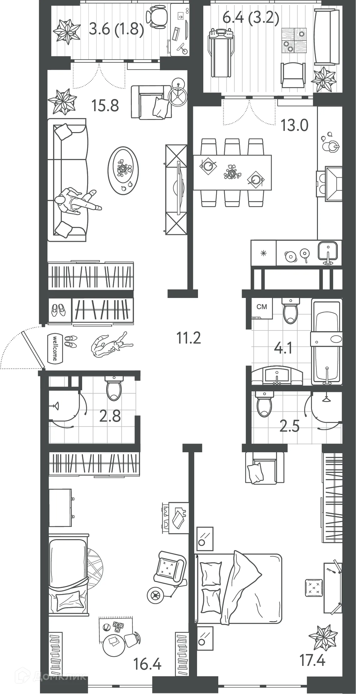 Фото квартиры в ЖК Все Свои VIP (Все Свои ВИП)