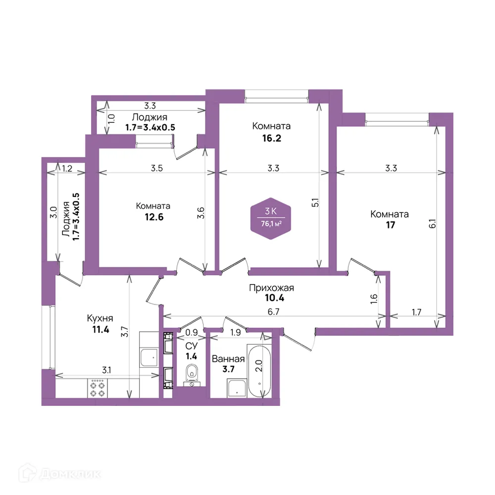 Фото квартиры в ЖК "Бауинвест"