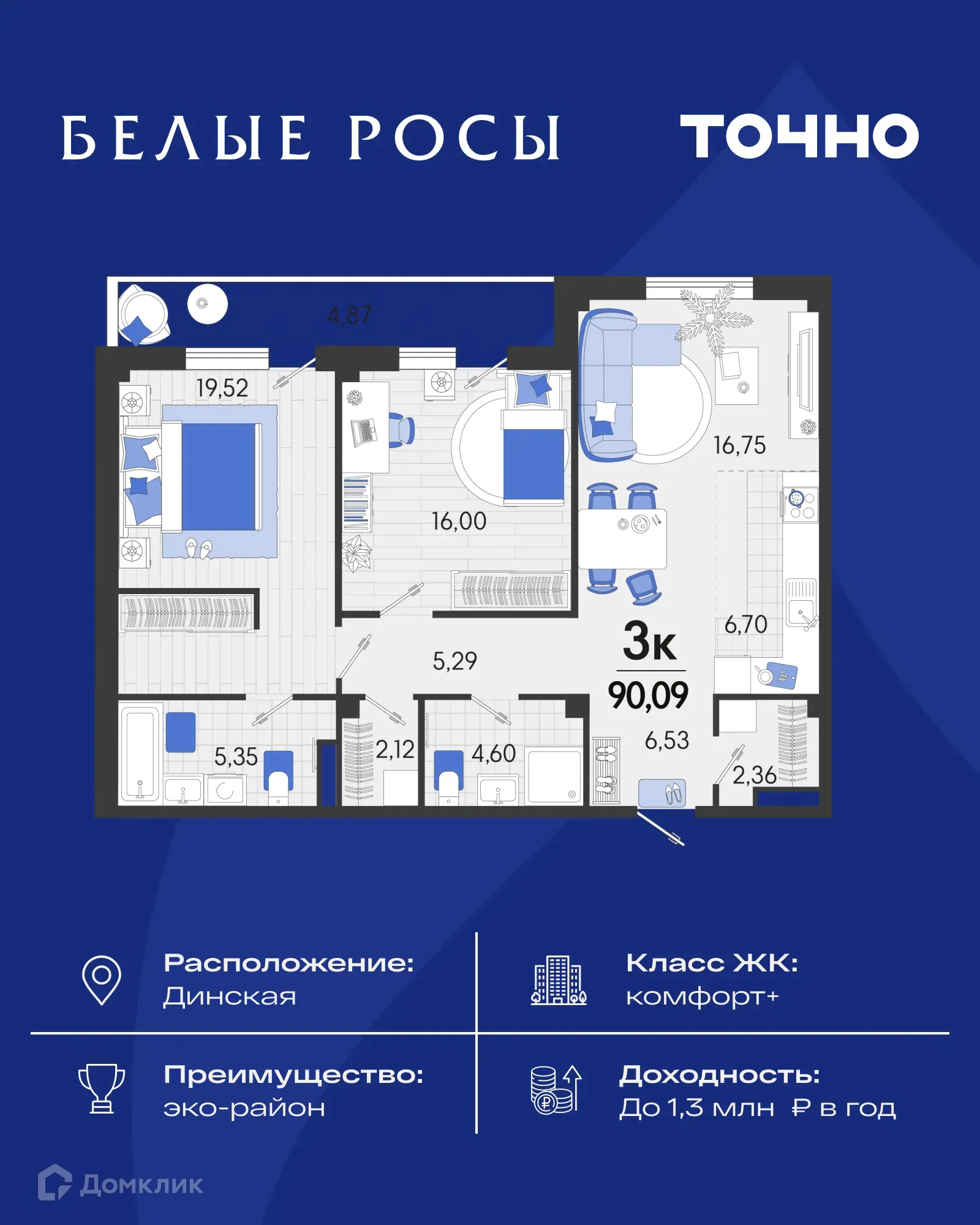 Фото квартиры в ЖК Белые Росы