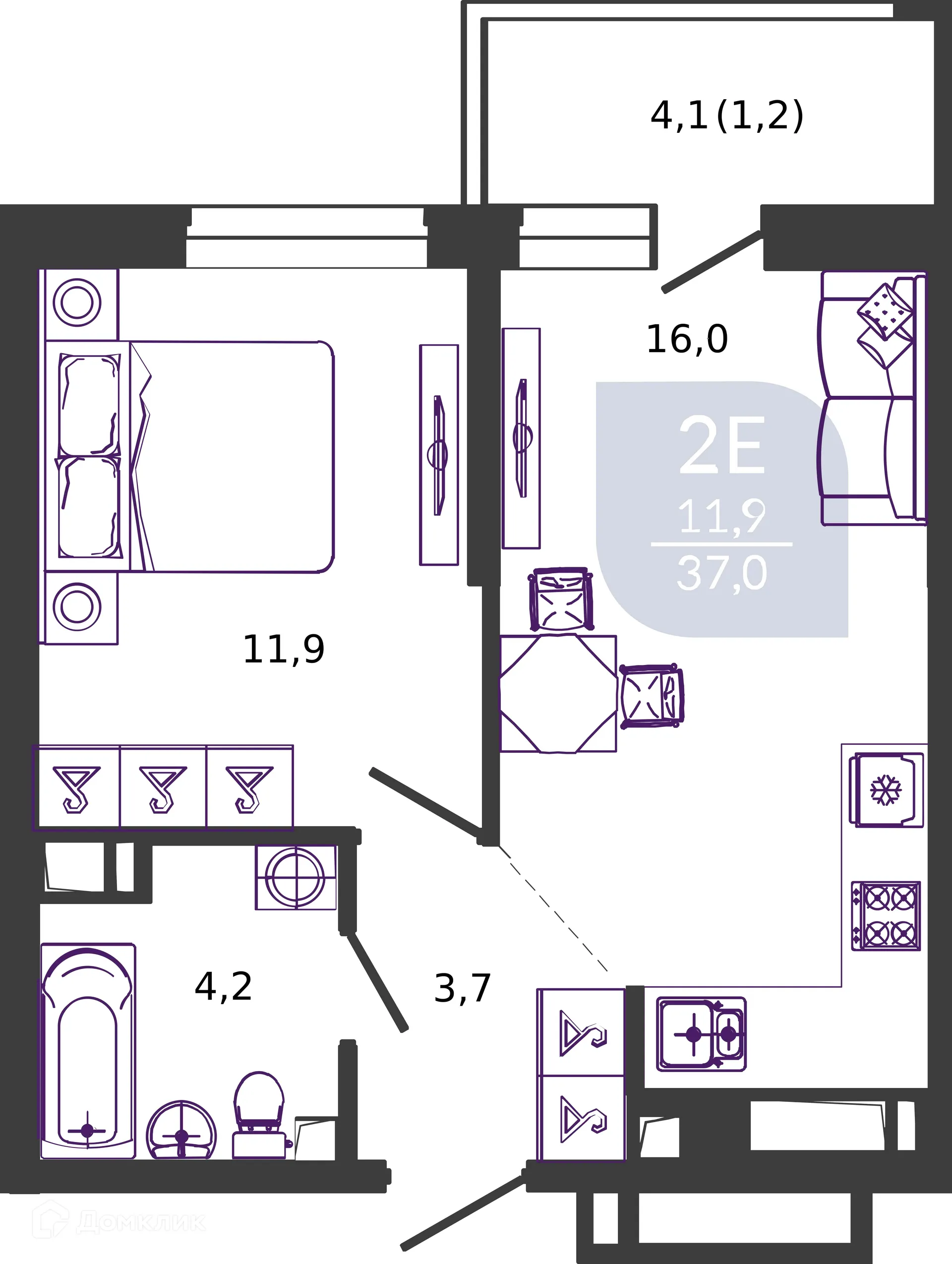 Фото квартиры в ЖК УЛЫБКА