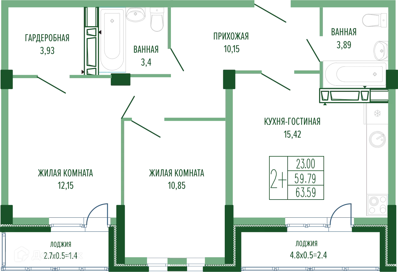 Фото квартиры в ЖК ЕКАТЕРИНИНСКИЙ ПАРК