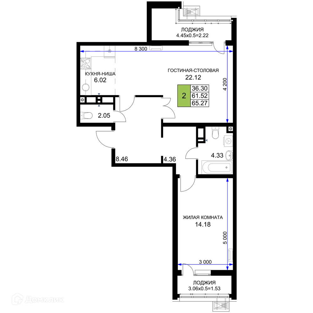 Фото квартиры в ЖК "Фонтаны"