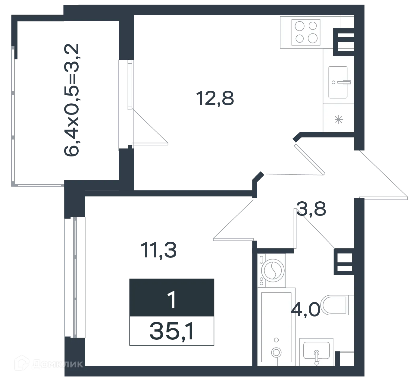Фото квартиры в ЖК Новая Елизаветка