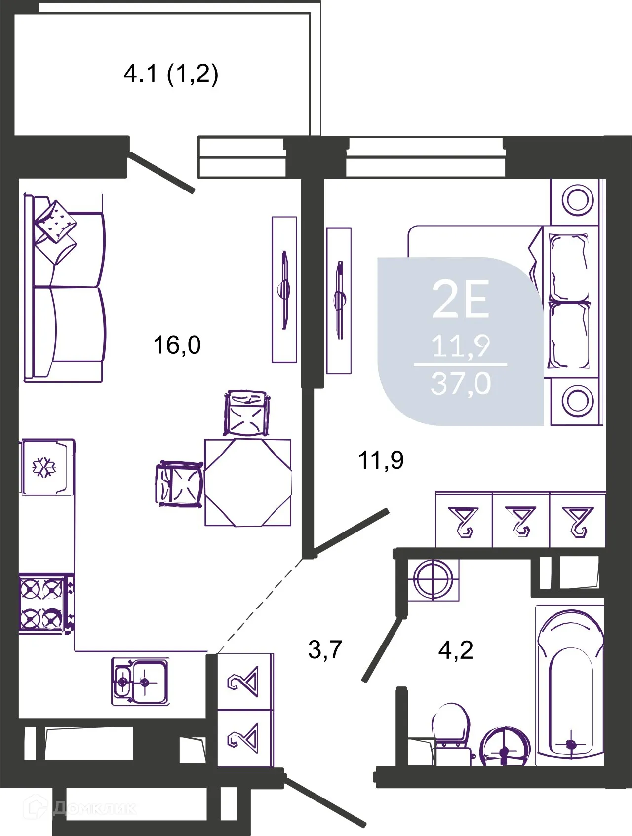 Фото квартиры в ЖК УЛЫБКА