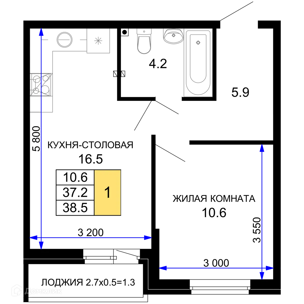 Фото квартиры в ЖК "Дыхание"