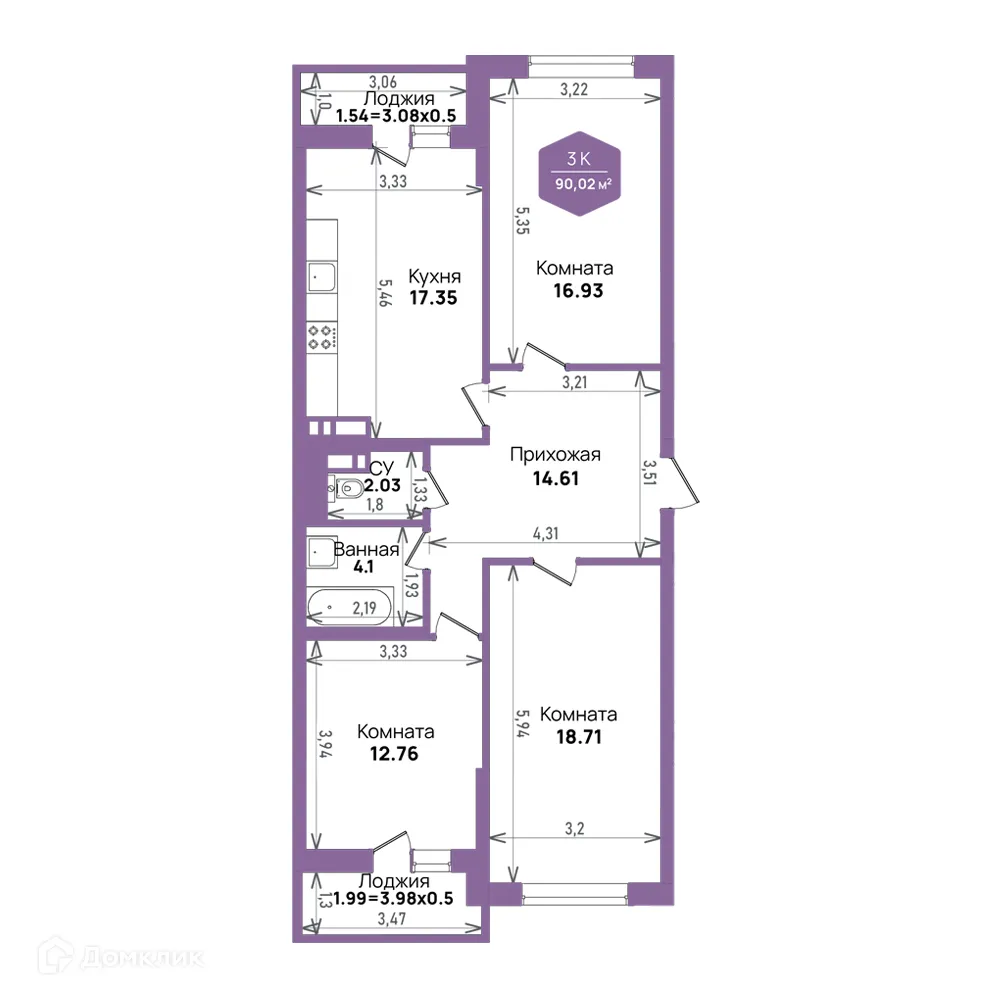 Фото квартиры в ЖК Городской квартал "Левада"