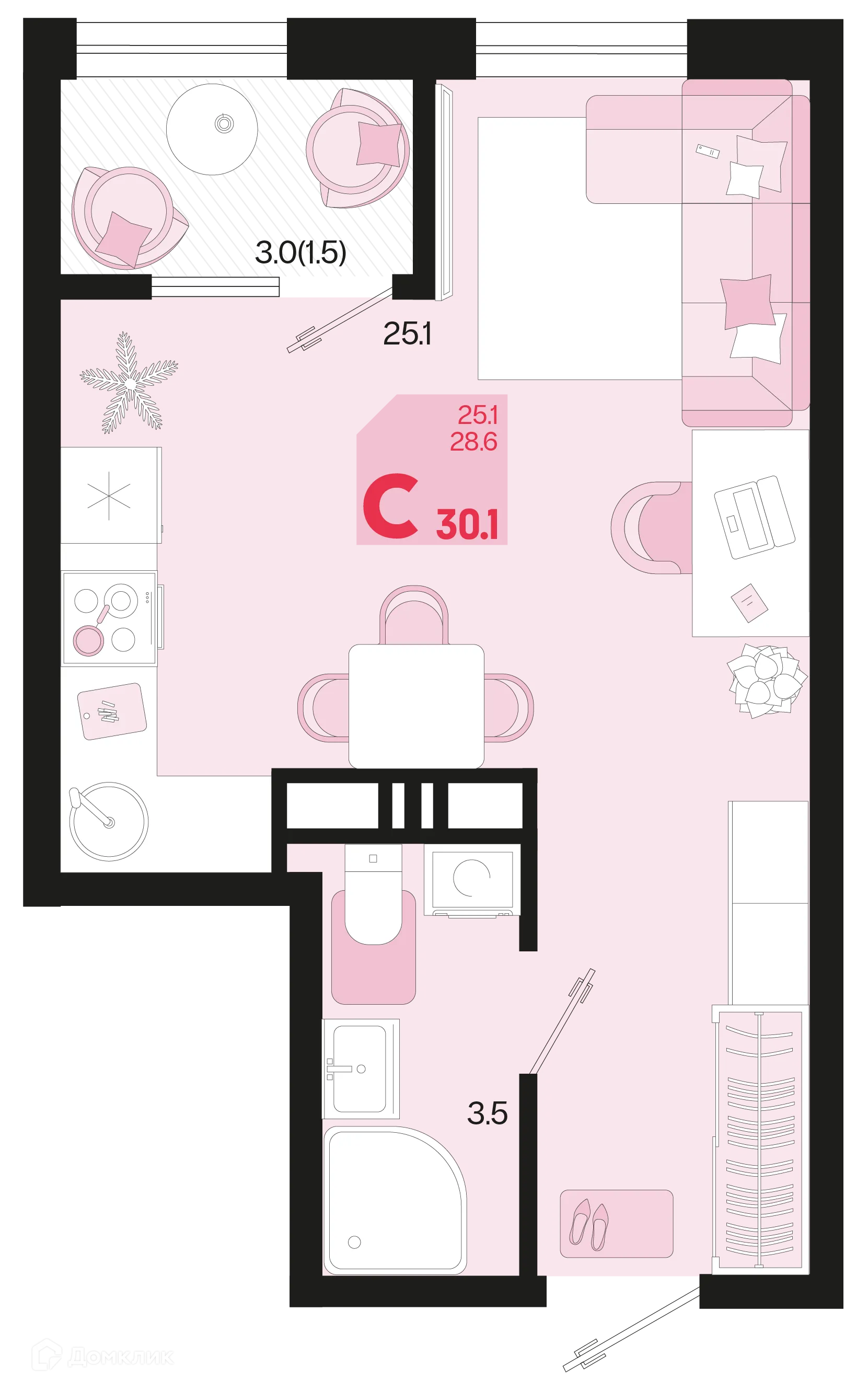 Фото квартиры в ЖК Первое место