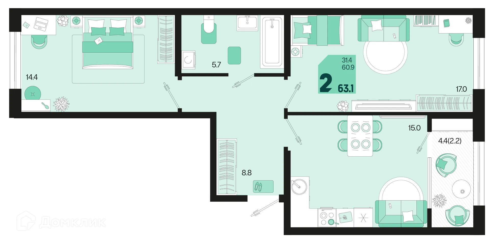 Фото квартиры в ЖК Первое место