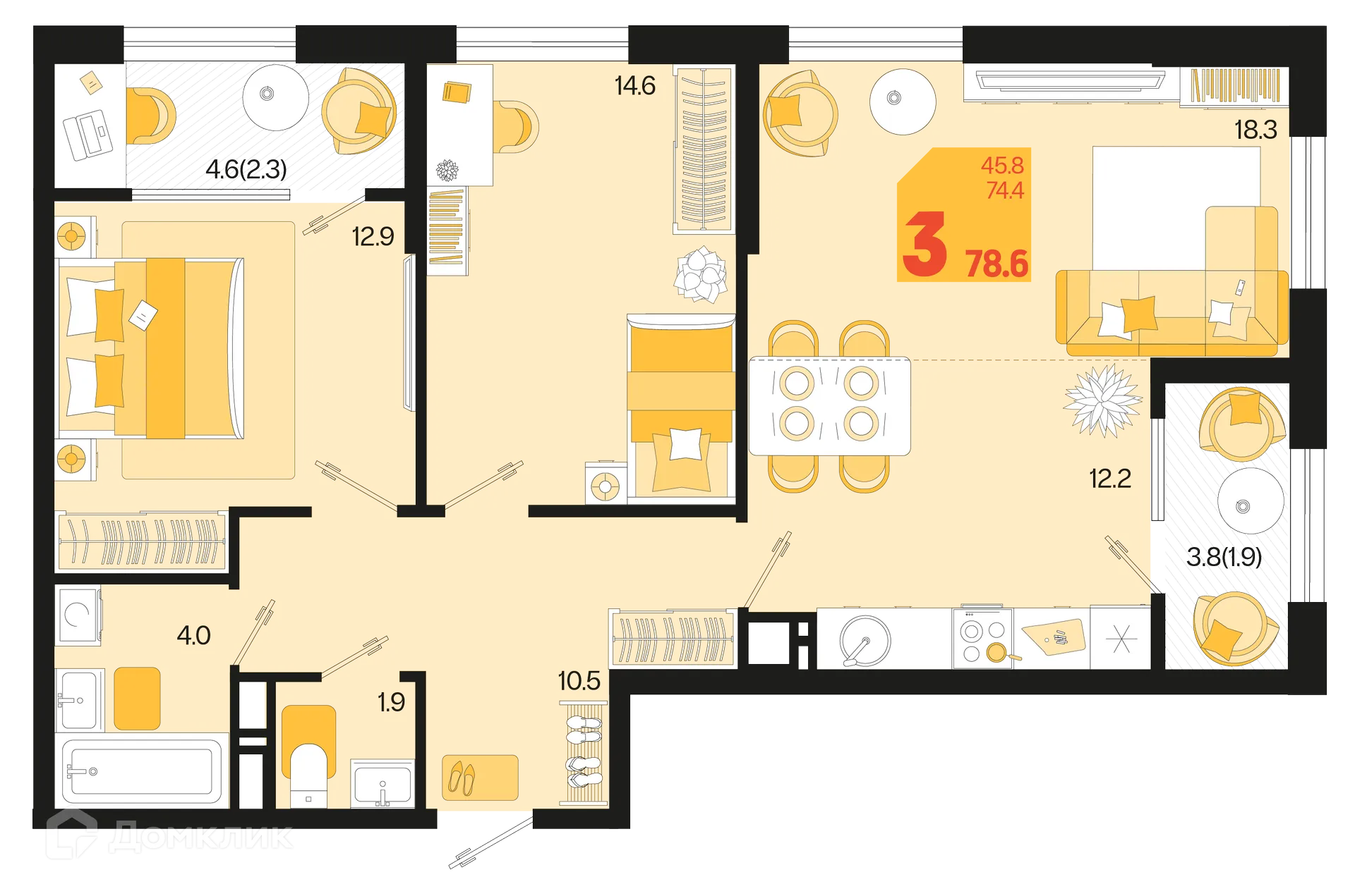 Фото квартиры в ЖК Первое место
