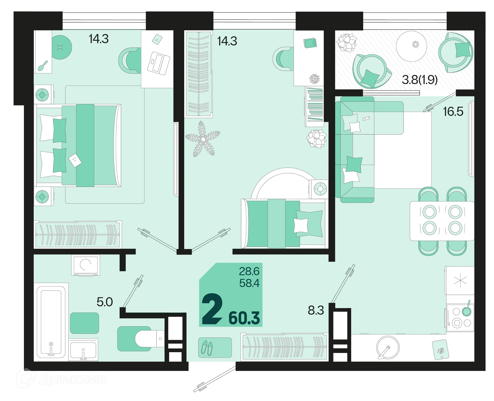 Фото квартиры в ЖК Первое место