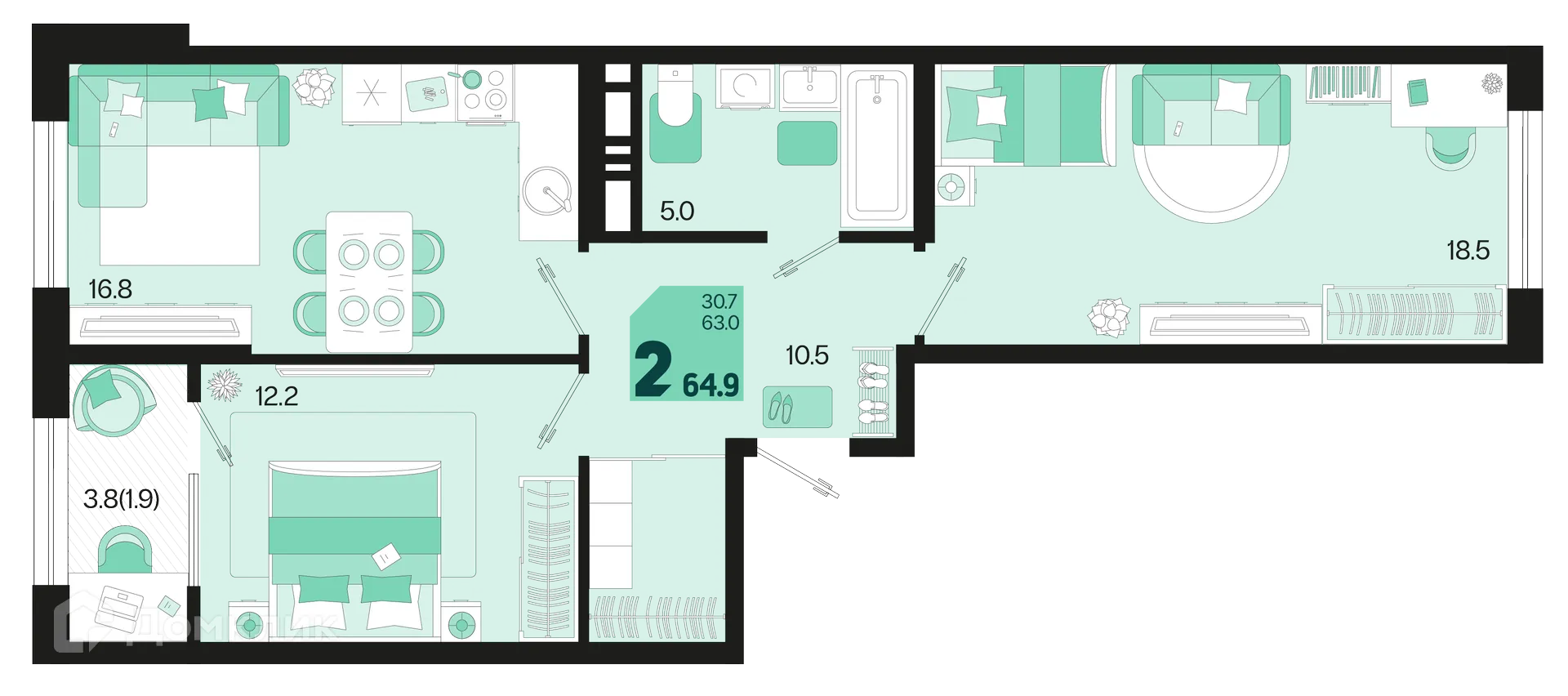 Фото квартиры в ЖК Первое место