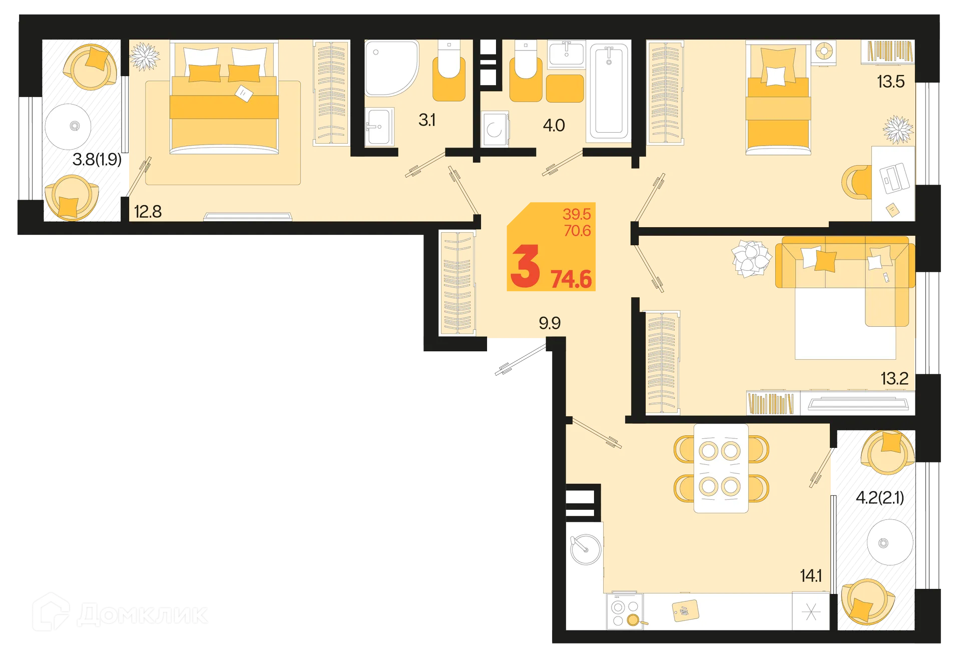 Фото квартиры в ЖК Первое место