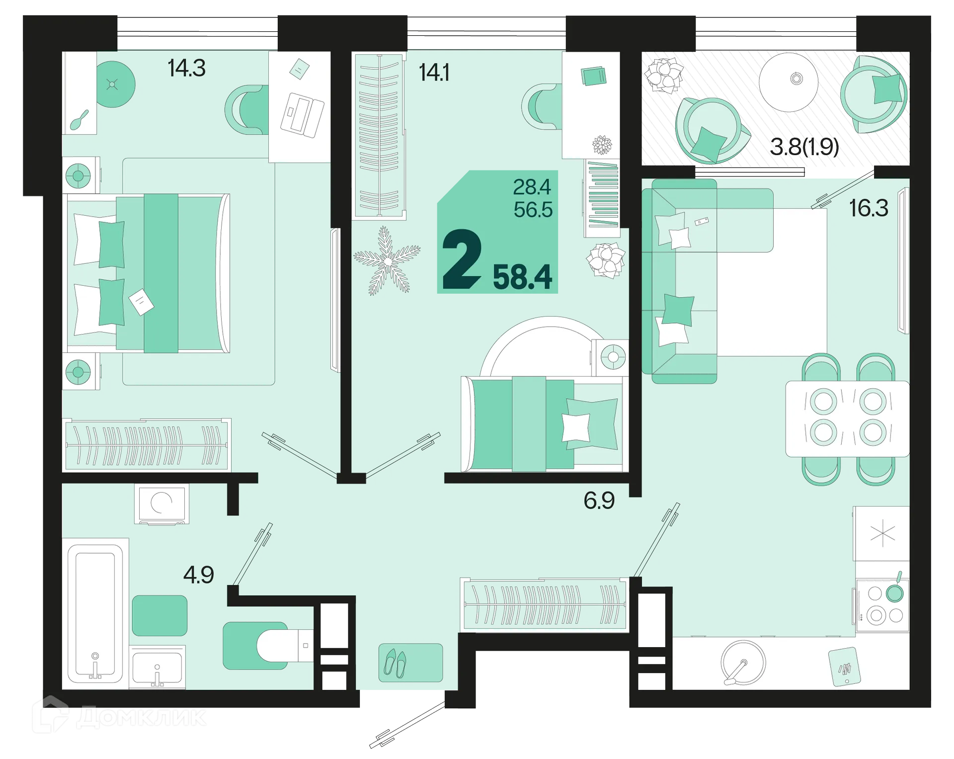 Фото квартиры в ЖК Первое место