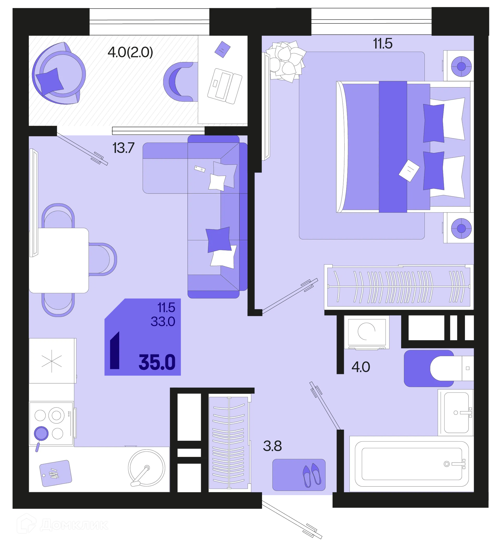 Фото квартиры в ЖК Первое место