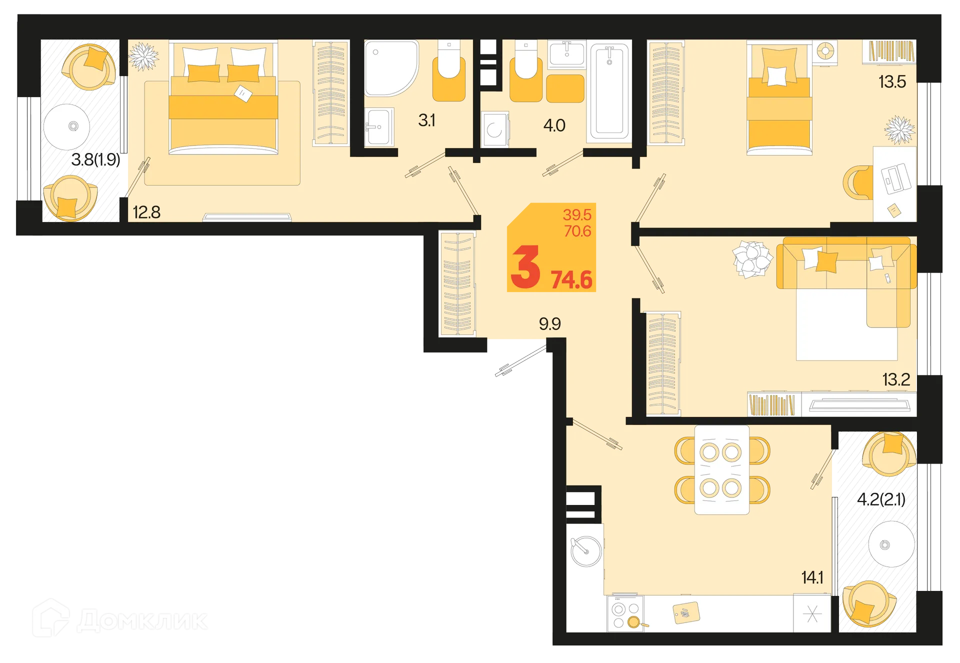Фото квартиры в ЖК Первое место