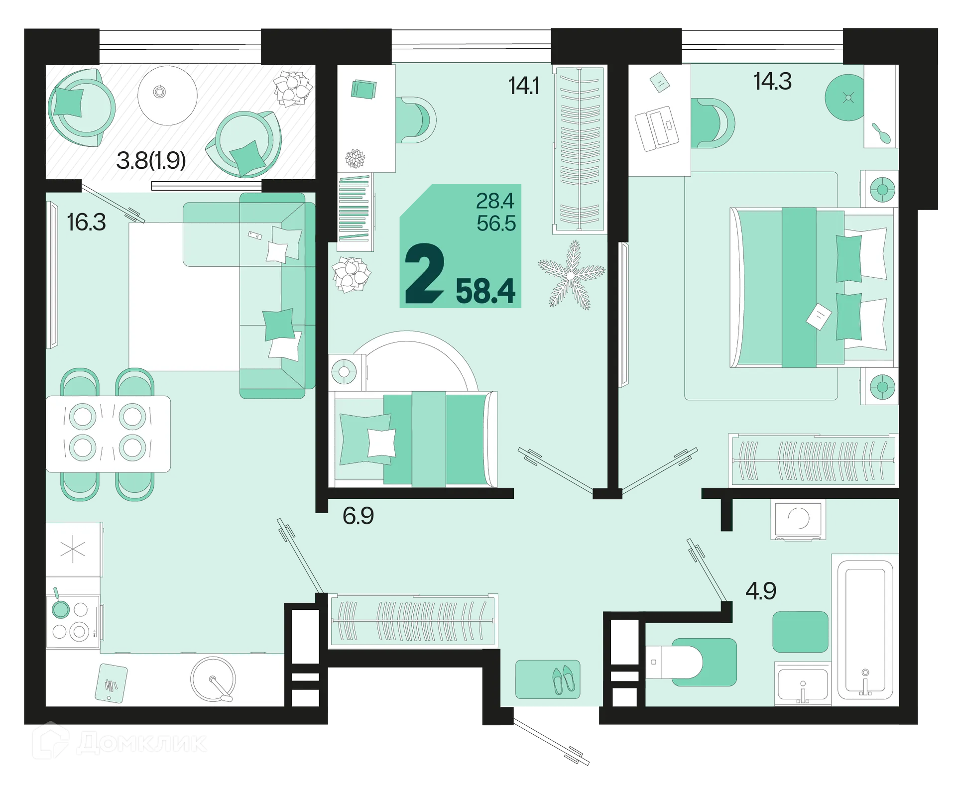 Фото квартиры в ЖК Первое место