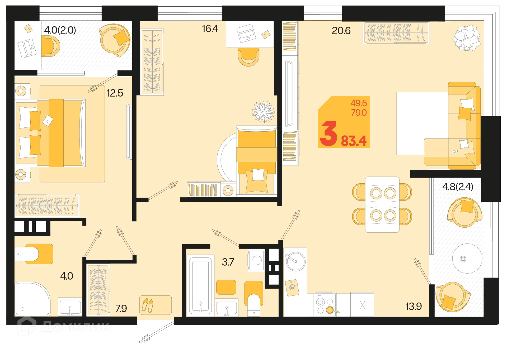 Фото квартиры в ЖК Первое место