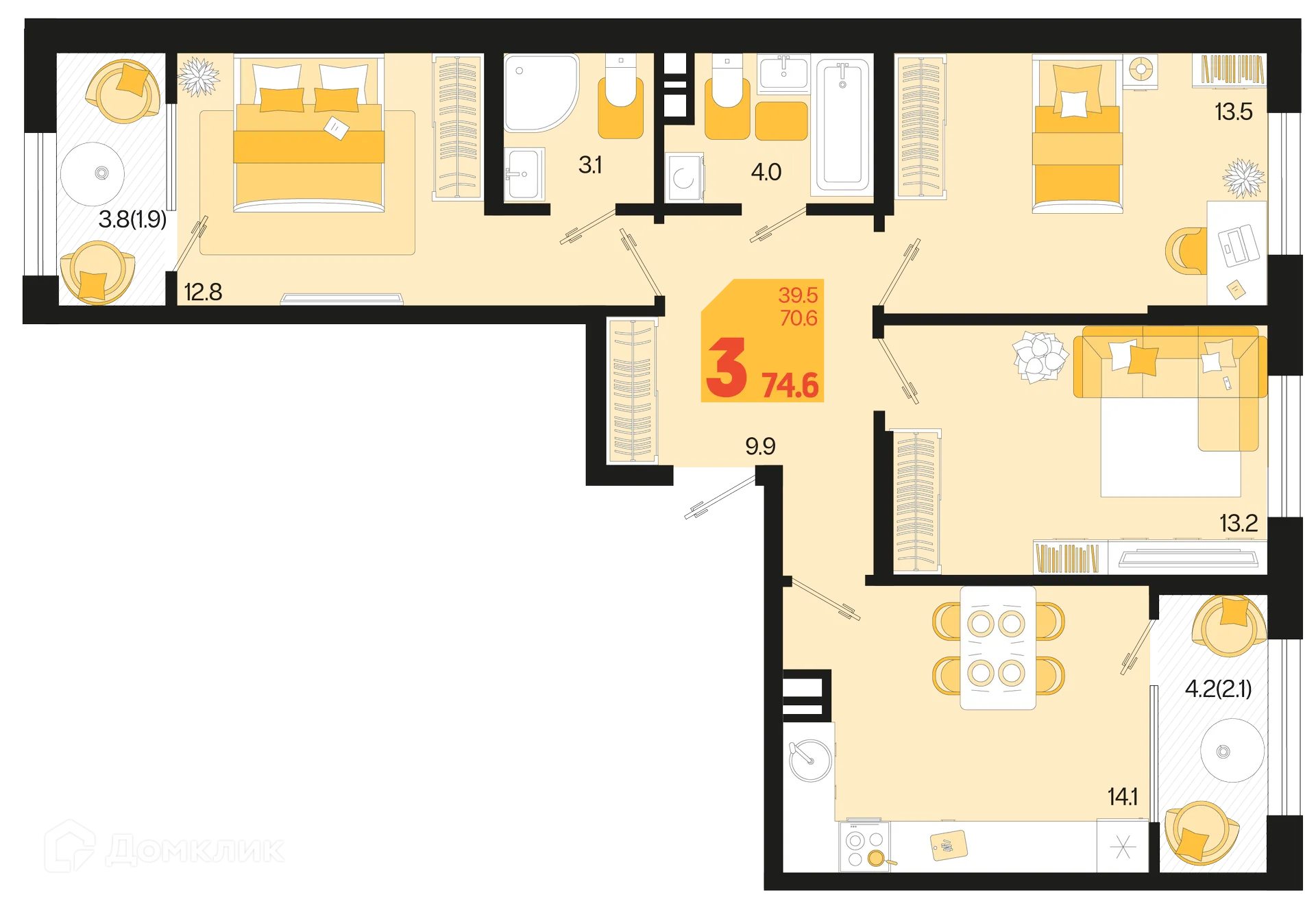 Фото квартиры в ЖК Первое место