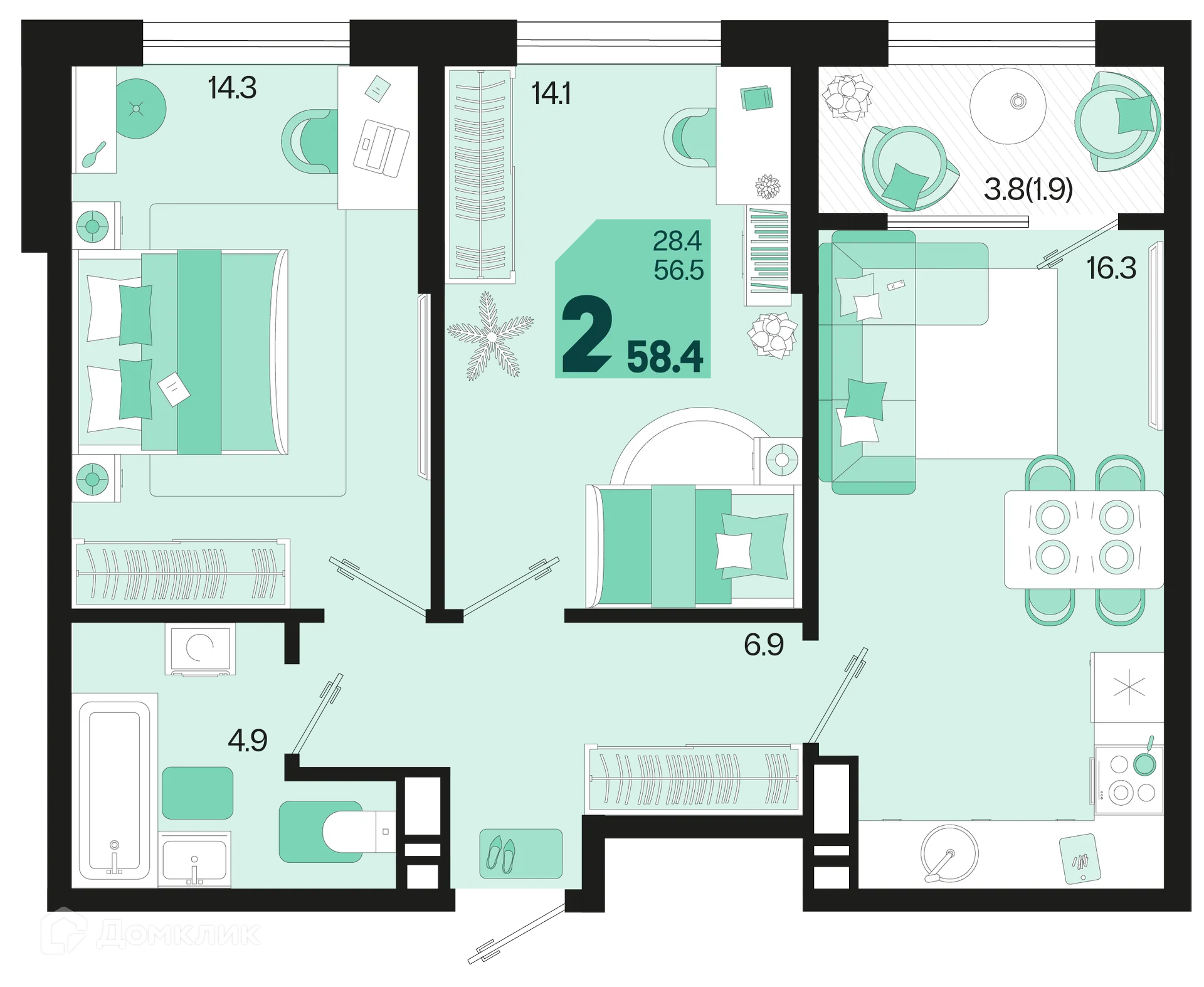 Фото квартиры в ЖК Первое место