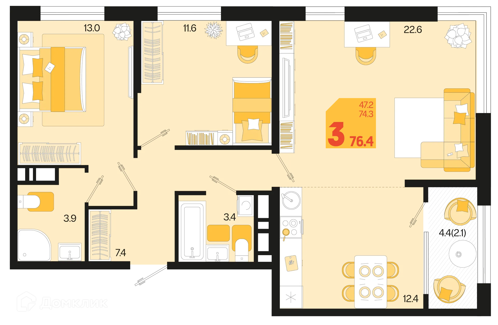 Фото квартиры в ЖК Первое место