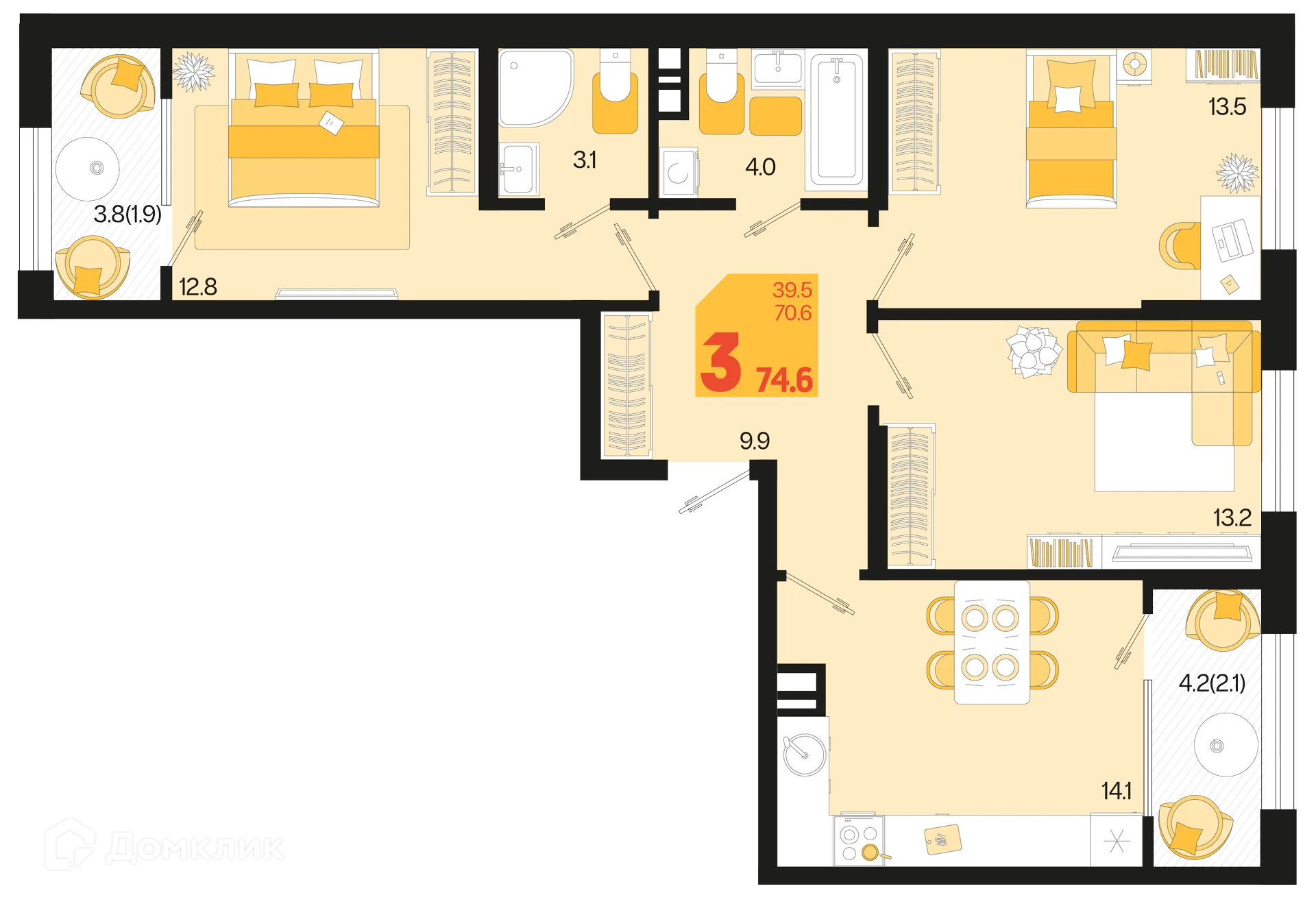 Фото квартиры в ЖК Первое место