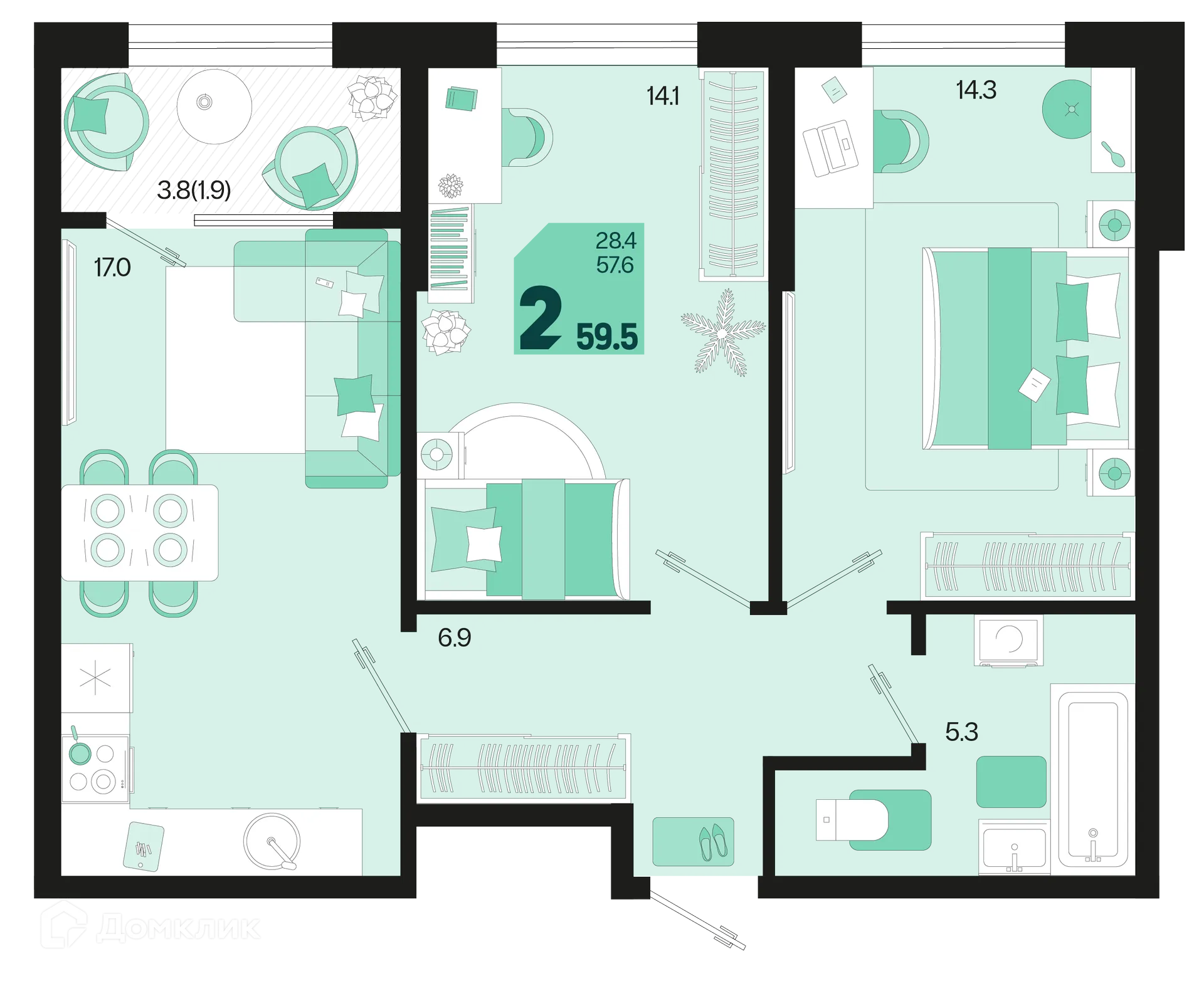 Фото квартиры в ЖК Первое место