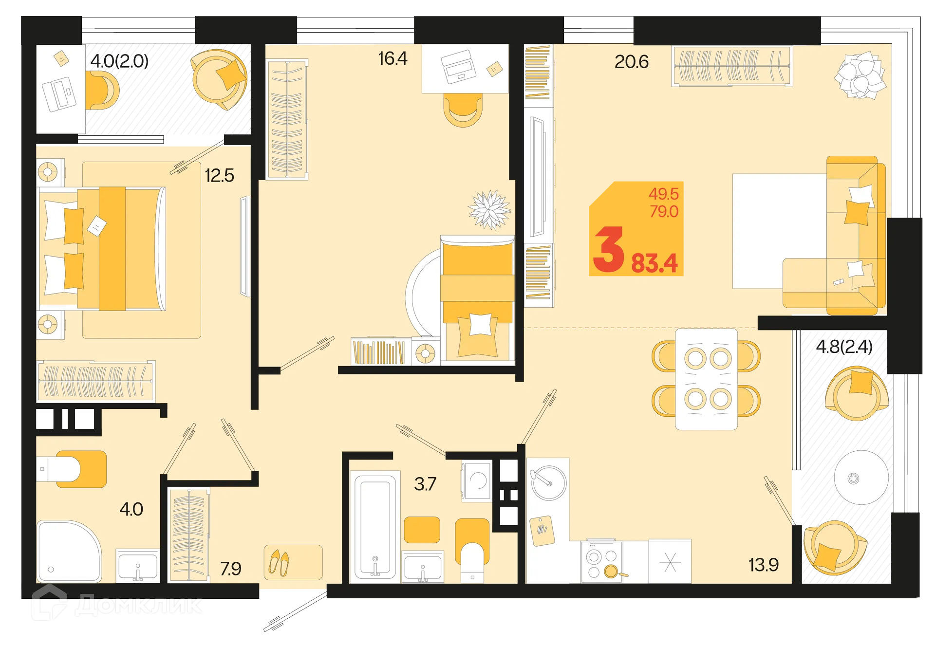 Фото квартиры в ЖК Первое место